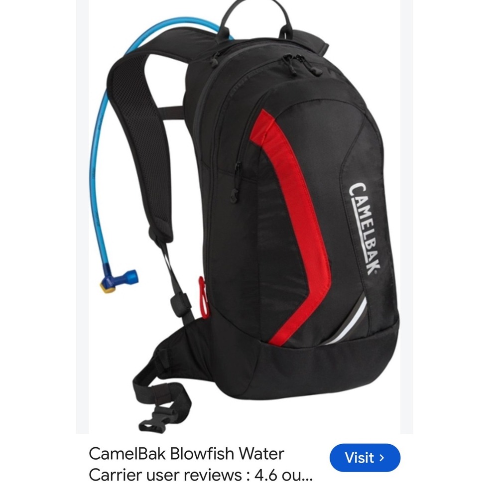 CamelBak Blowfish Hydration Pack Backpack Black Red Expandable Hiking Cycling